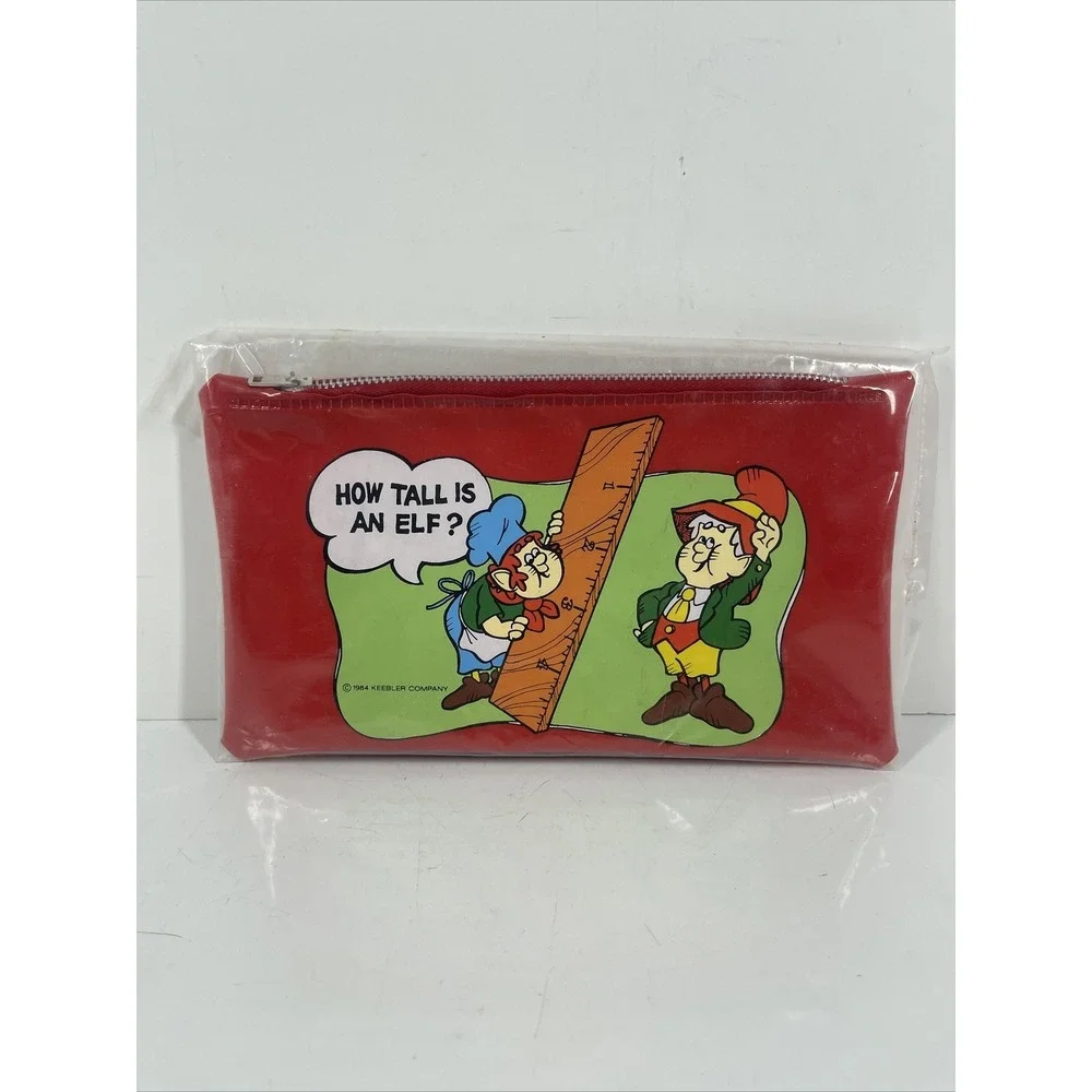Vintage Keebler Pencil Bag School Pouch Ruler Eraser NOS‎ Rare Elf Snacks